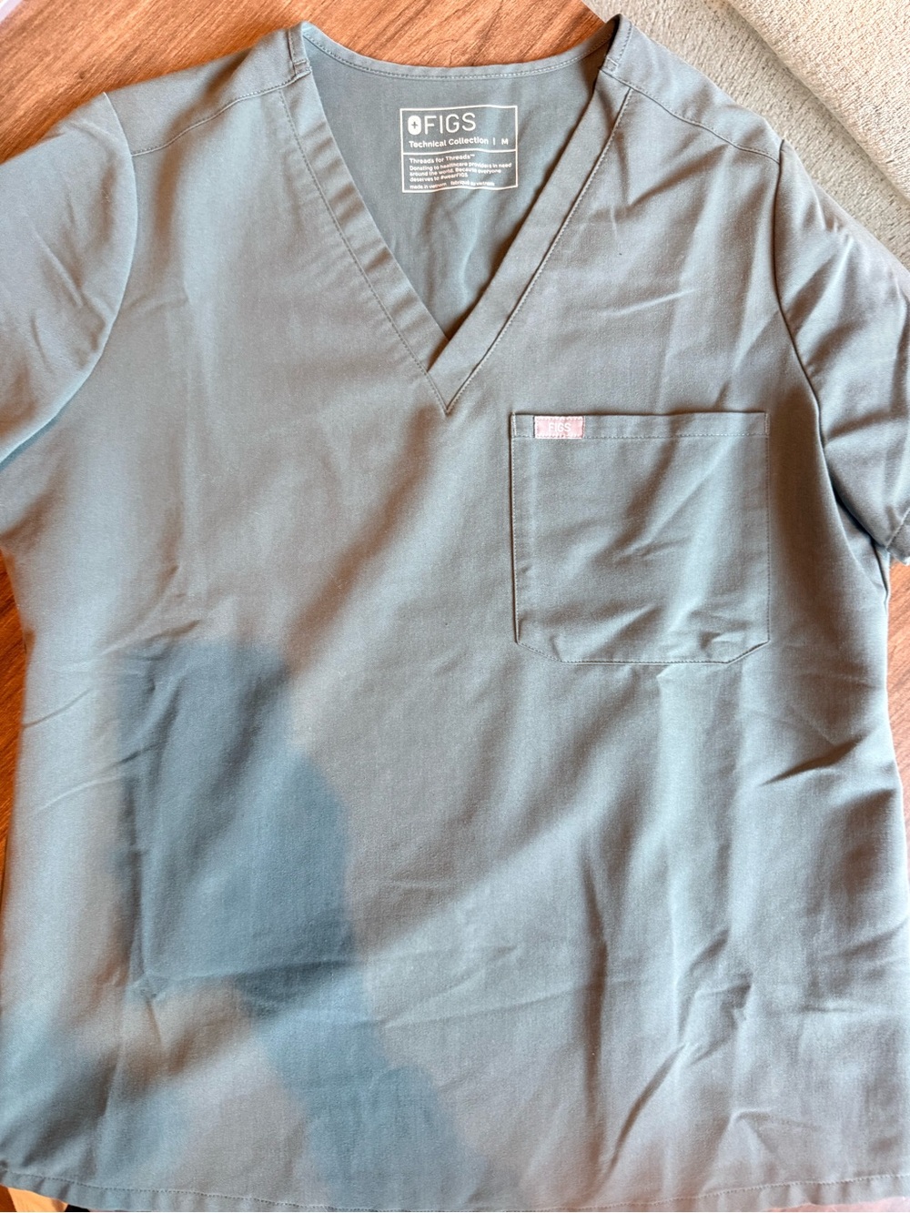 FIGS V-Neck Medical Scrub Top in Slate Green